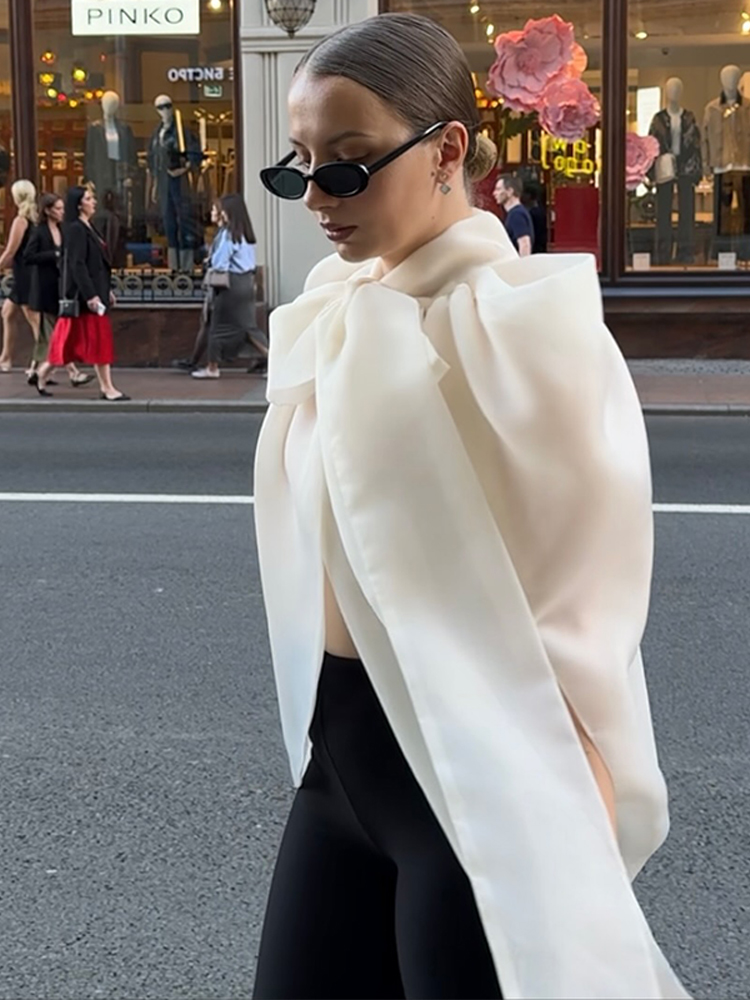 Street Fashion Types - 패션 여성 탑 민소매 리본 하이