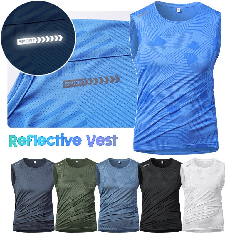 Reflective Jacket Running - 남성용 반사 조끼 여름 통기성 아이스