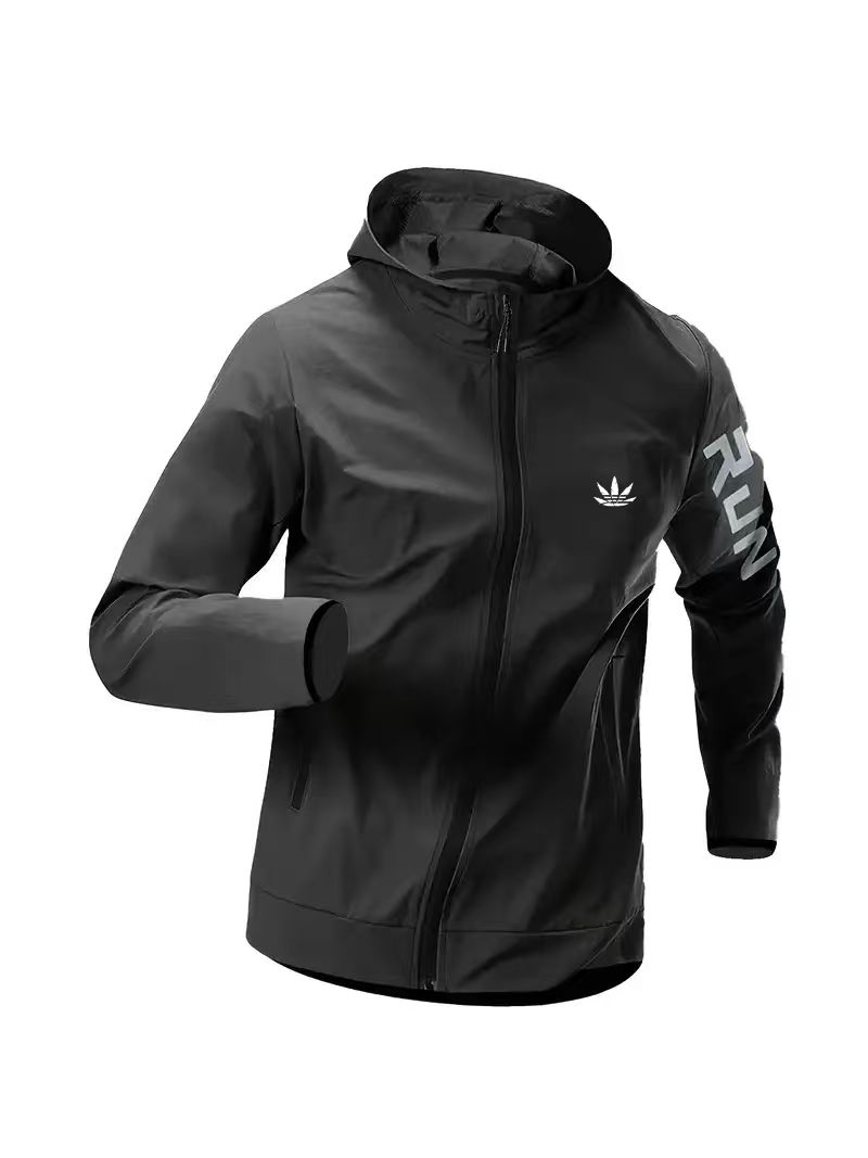 Reflective Jacket Running - 남성용 후드 윈드브레이커 자켓 방수 경량