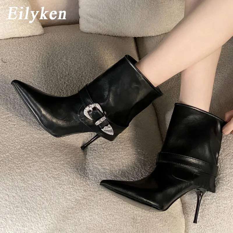 Street Fashion Lady - Eilyken 크리스탈 벨트 버클 여성 발목