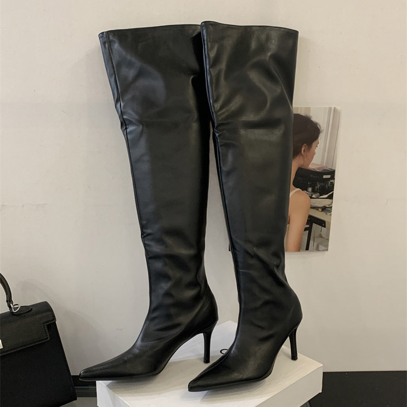 2026년 겨울 디자인 플리츠 포인티드 토 여성 롱 오 - Street Fashion Designer 리뷰 및 가격