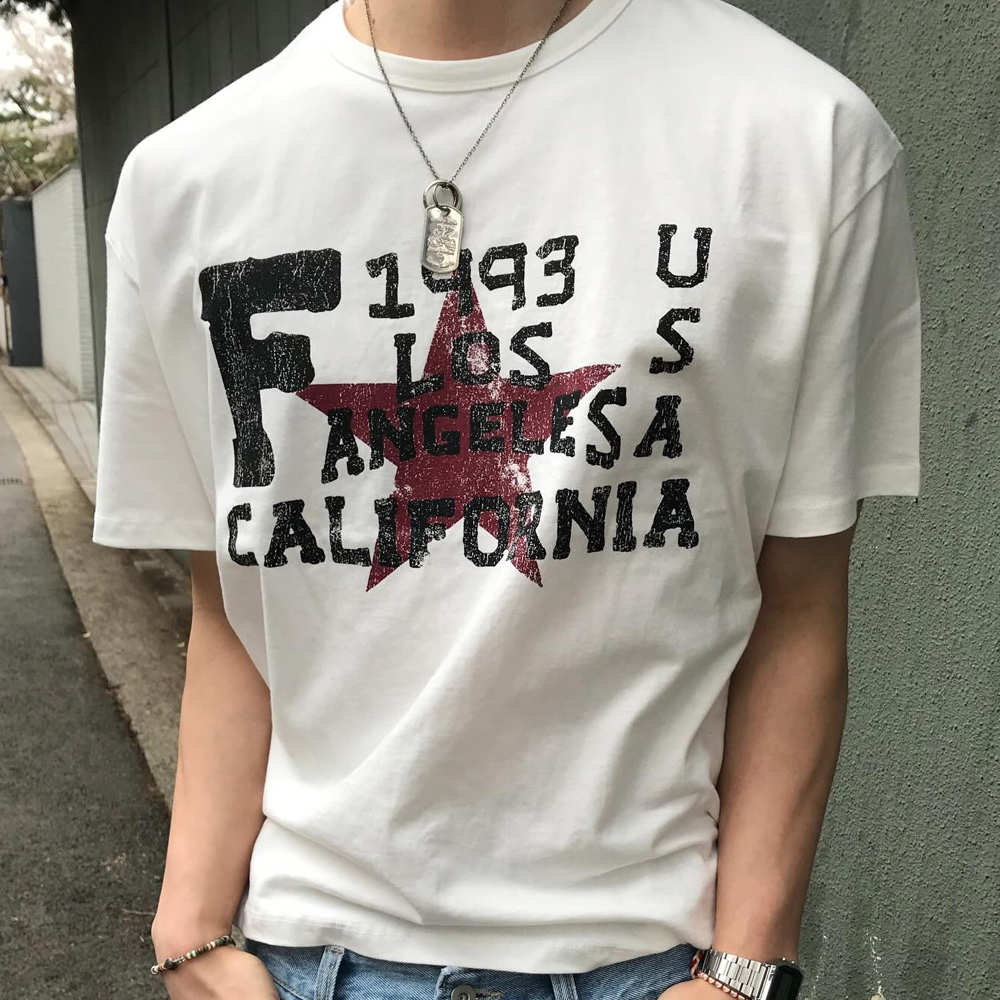 캘리포니아 프린트 캐주얼 신작 남성 및 여성 티셔츠 유 - Street Fashion California 리뷰 및 가격