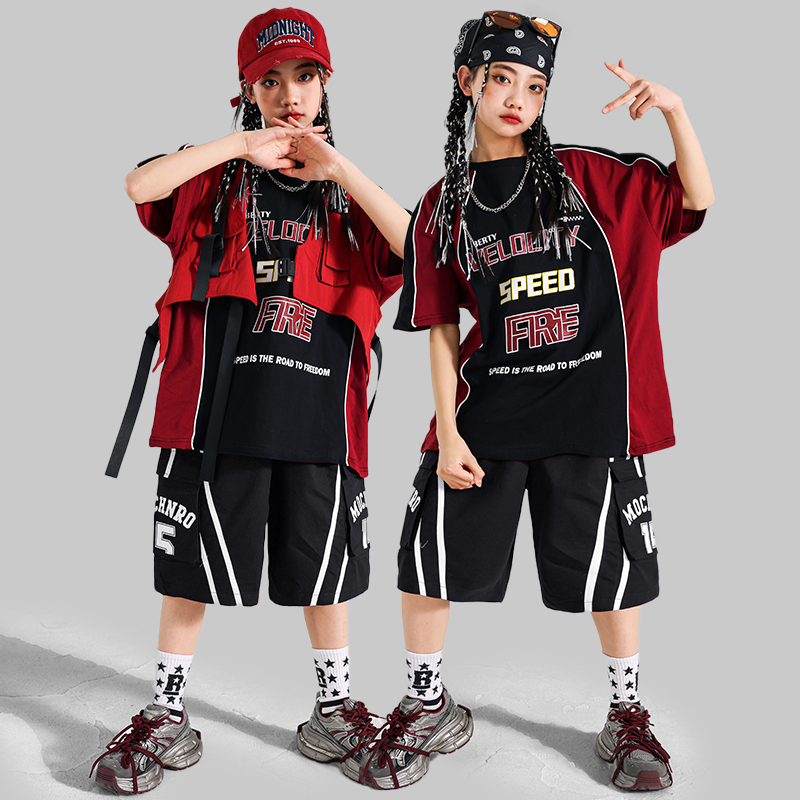 십대 패션 힙합 재즈 댄스 의상 티셔츠 반바지 의류 세 - Street Fashion Girl 리뷰 및 가격