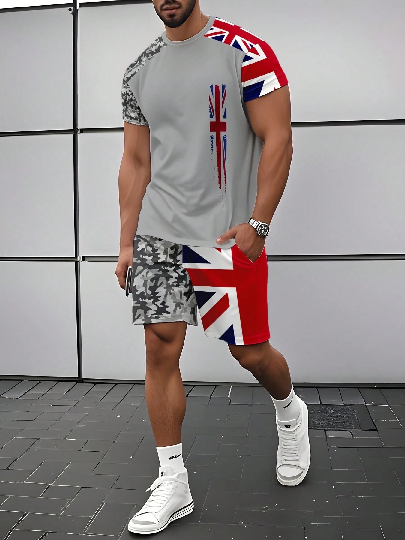 2026년 여름 신상 남성 반팔 세트, 3D 패턴 프린 - Street Fashion Summer 2026 리뷰 및 가격