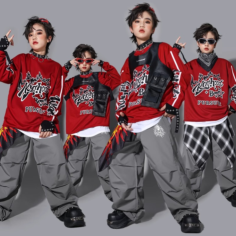 소년 K-pop 스웨트셔츠 패션 조끼 루즈 팬츠 힙합  - Street Fashion Show 리뷰 및 가격