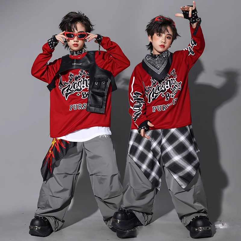 소년 K-pop 스웨트셔츠 패션 조끼 루즈 팬츠 힙합  - Street Fashion Show 리뷰 및 가격