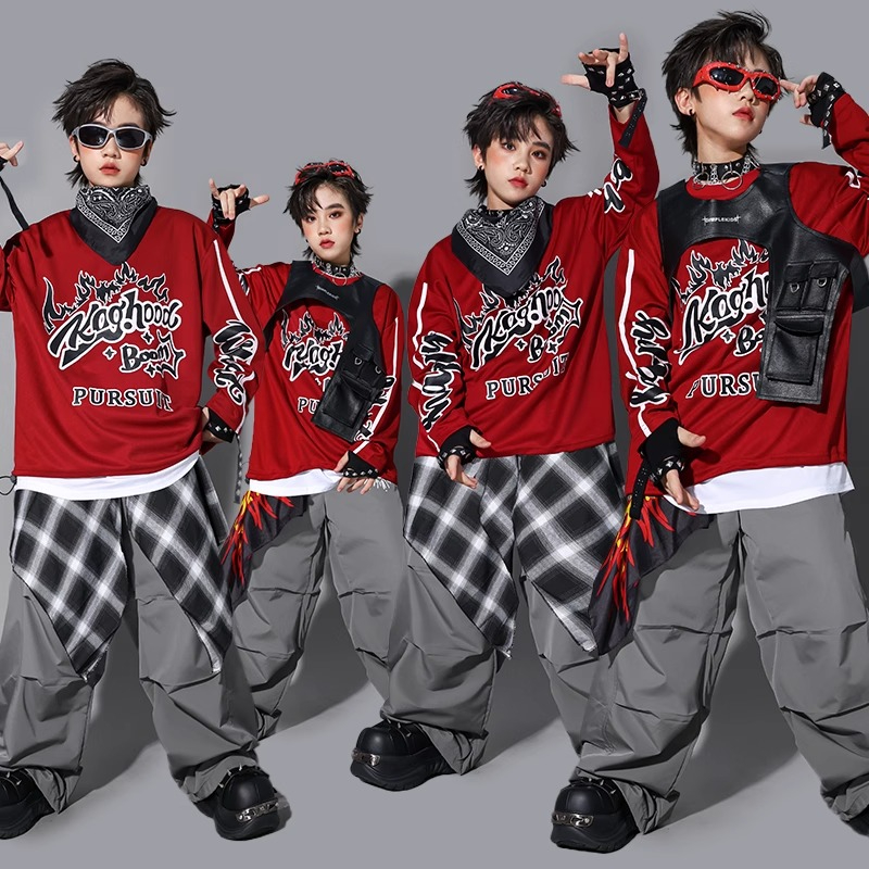 소년 K-pop 스웨트셔츠 패션 조끼 루즈 팬츠 힙합  - Street Fashion Show 리뷰 및 가격