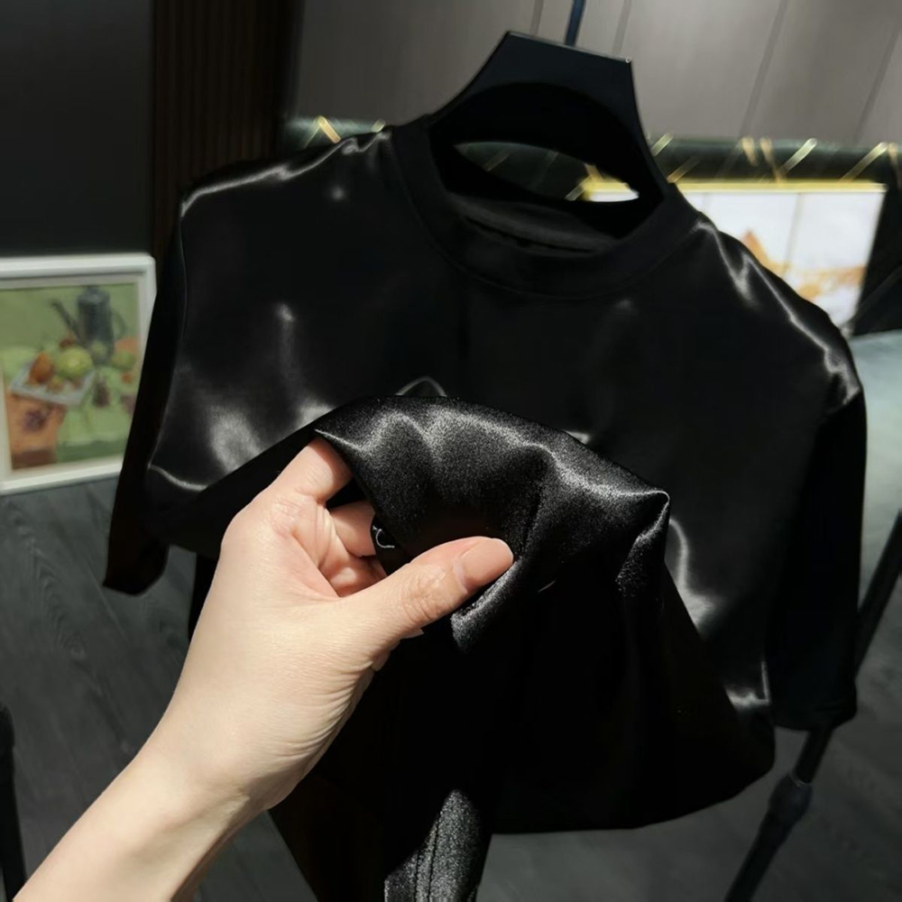 남성용 아세테이트 섬유 새틴 광택 티셔츠 팬츠 투피스  - Street Fashion News 리뷰 및 가격