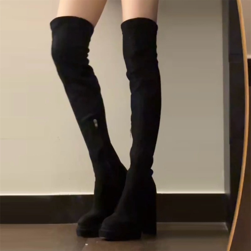 나이트클럽 패션 여성 허벅지까지 오는 부츠 섹시한 두꺼 - Street Fashion Lady 리뷰 및 가격