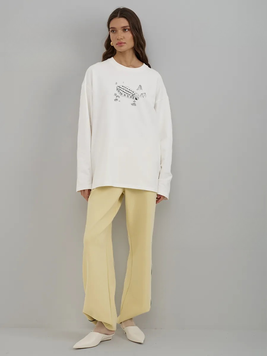 가을 100% 코튼 미니멀리스트 라인 드로잉 가슴 프린 - Longline Tee Oversized 리뷰 및 가격