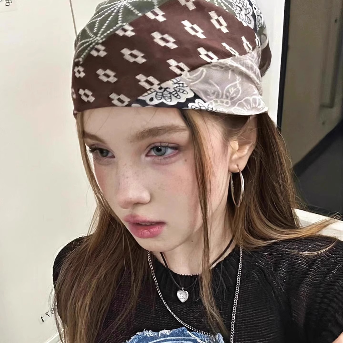 레트로 아메리칸 스타일 헤드스카프 헤어밴드 장식 트렌디 - Street Fashion Girl 리뷰 및 가격