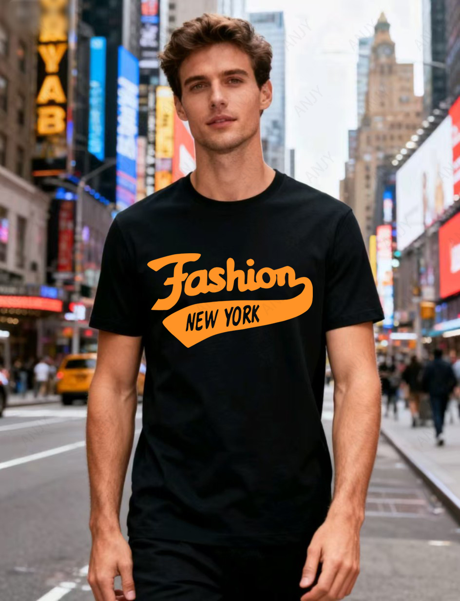 뉴욕 스트리트 스타일 레터 프린트 티셔츠 루즈 캐주얼  - Street Style New York Fashion 리뷰 및 가격
