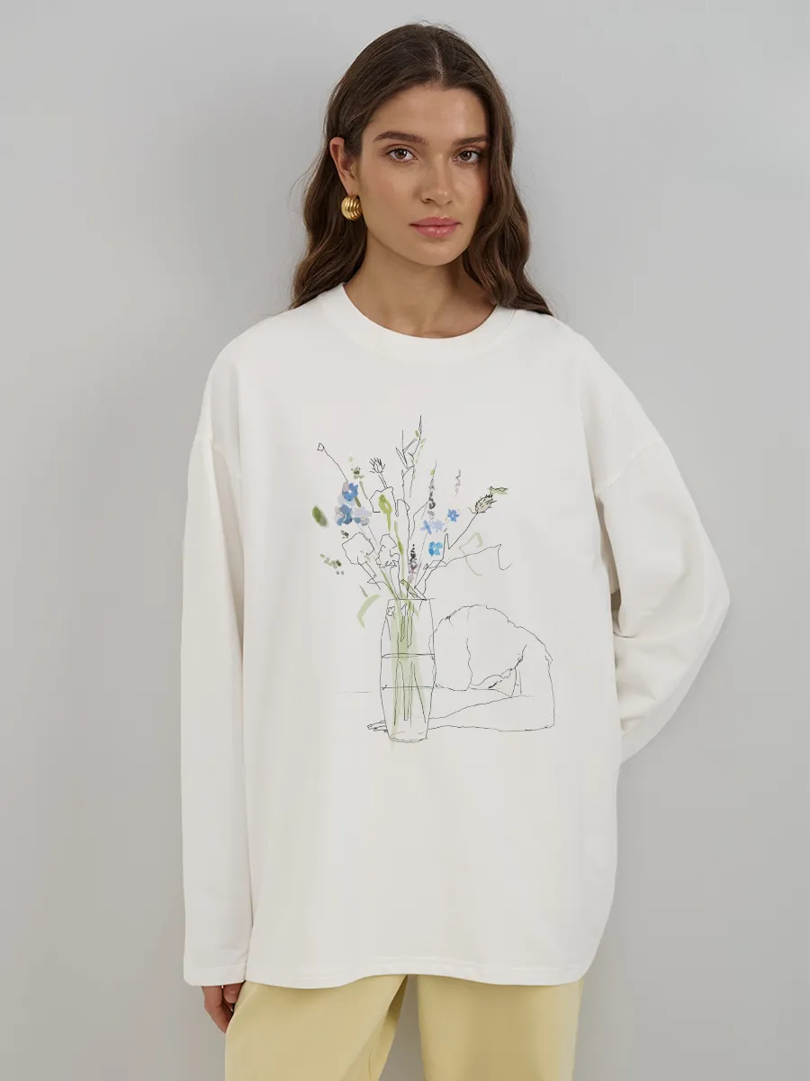 가을 신상품 여성 긴팔 티셔츠 코튼 미니멀리스트 라인  - Longline Tee Oversized 리뷰 및 가격