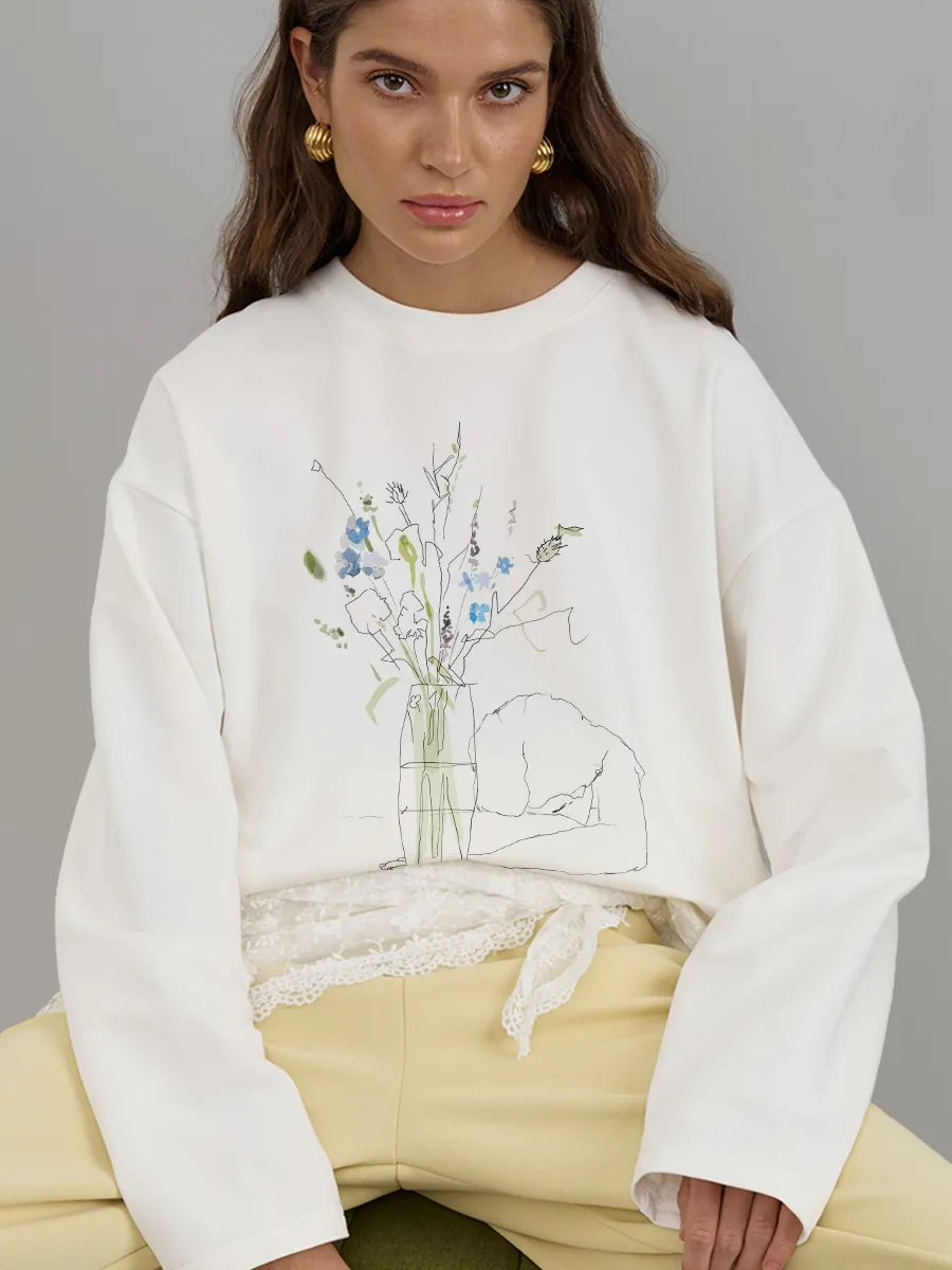 가을 신상품 여성 긴팔 티셔츠 코튼 미니멀리스트 라인  - Longline Tee Oversized 리뷰 및 가격
