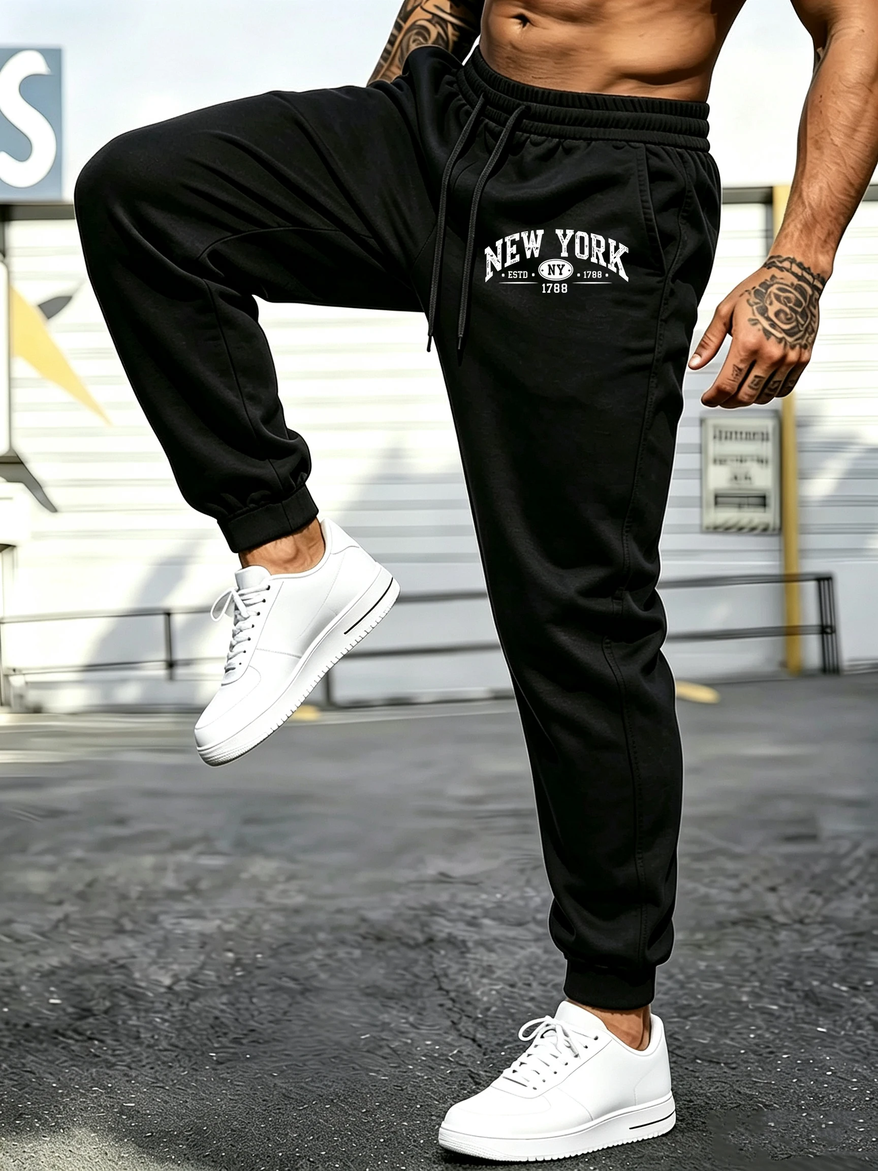 남성용 조깅 바지, 1788년부터 뉴욕 스타일, 프린트 - Street Style New York Fashion 리뷰 및 가격