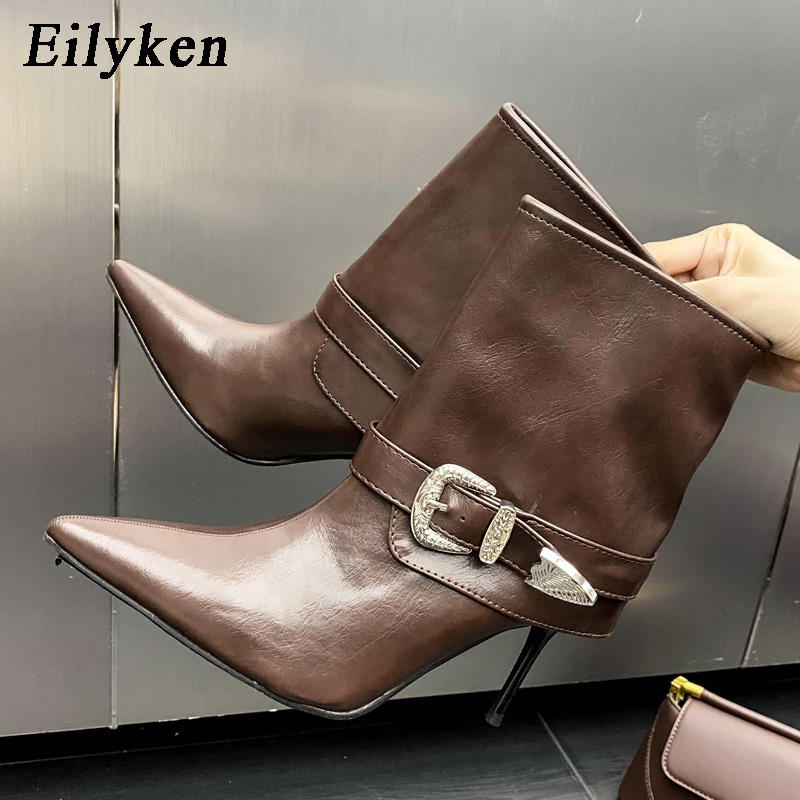 Eilyken 크리스탈 벨트 버클 여성 발목 부츠 패션 - Street Fashion Lady 리뷰 및 가격