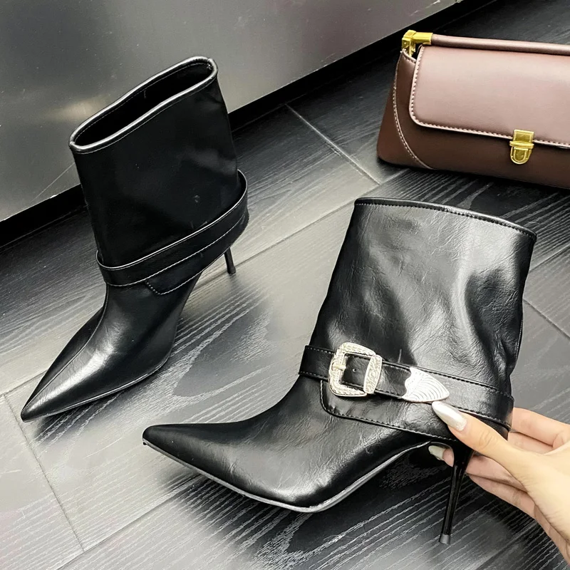 Eilyken 크리스탈 벨트 버클 여성 발목 부츠 패션 - Street Fashion Lady 리뷰 및 가격