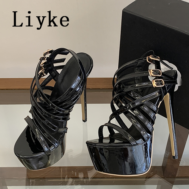 Liyke 여름 17CM 슈퍼 하이힐 샌들 여성 플랫폼 - Street Fashion Lady 리뷰 및 가격