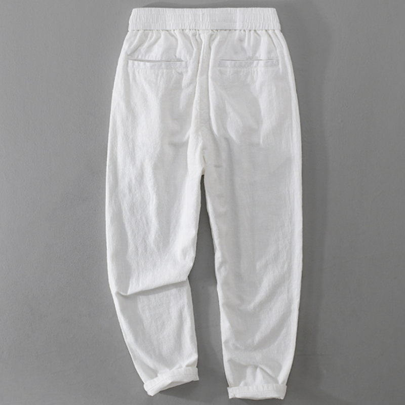 용수철 남성용 린넨 캐주얼 카고 팬츠, 드로스트링, 얇 - Street Fashion News 리뷰 및 가격