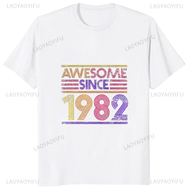 한정판 1982 빈티지 프린트 티셔츠, 80 년대 캐주 - Street Fashion Types 리뷰 및 가격